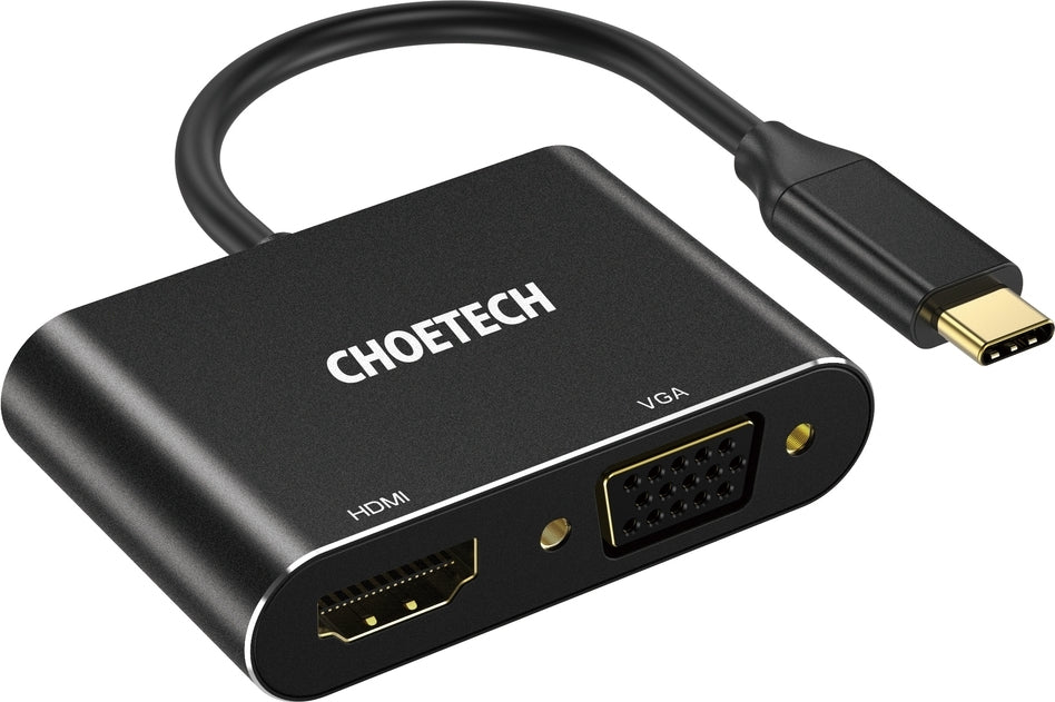 CHOETECH Hub-M17 USB-C to HDMI & VGA Adapter - Black