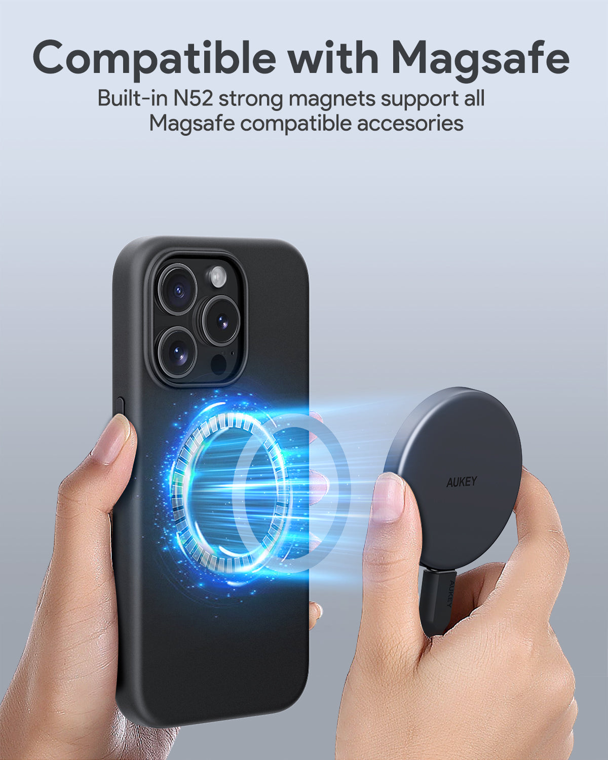AUKEY PC-GJ10 iPhone 15 Pro / 15 Pro Max LiquidFlex Magnetic Liquid Silicone MagSafe Case