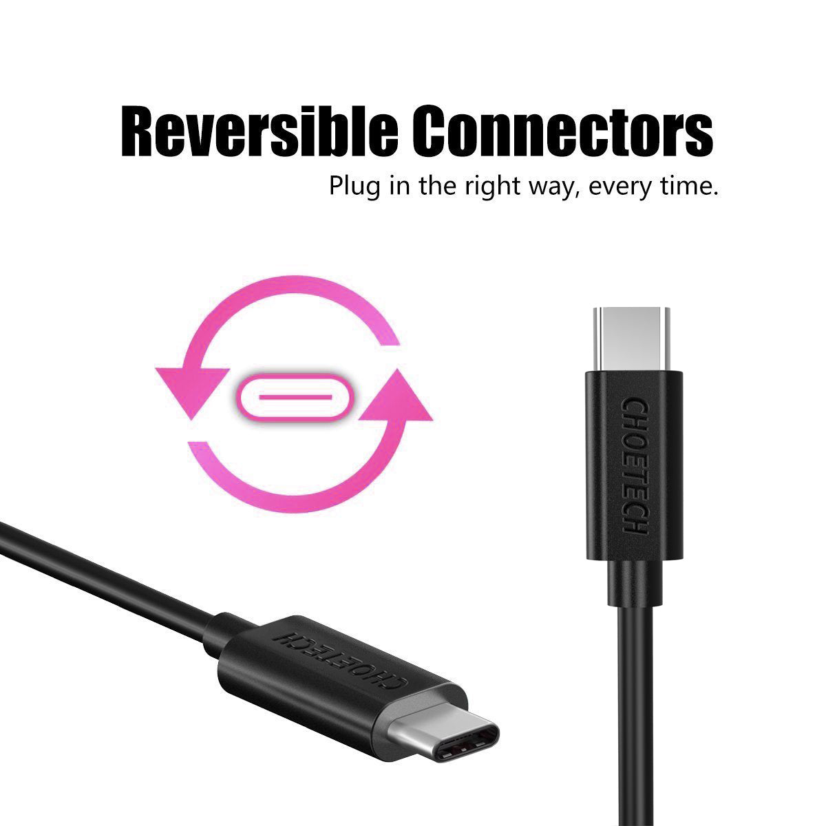 CHOETECH CC0003 USB-C to USB-C Cable 2M Black