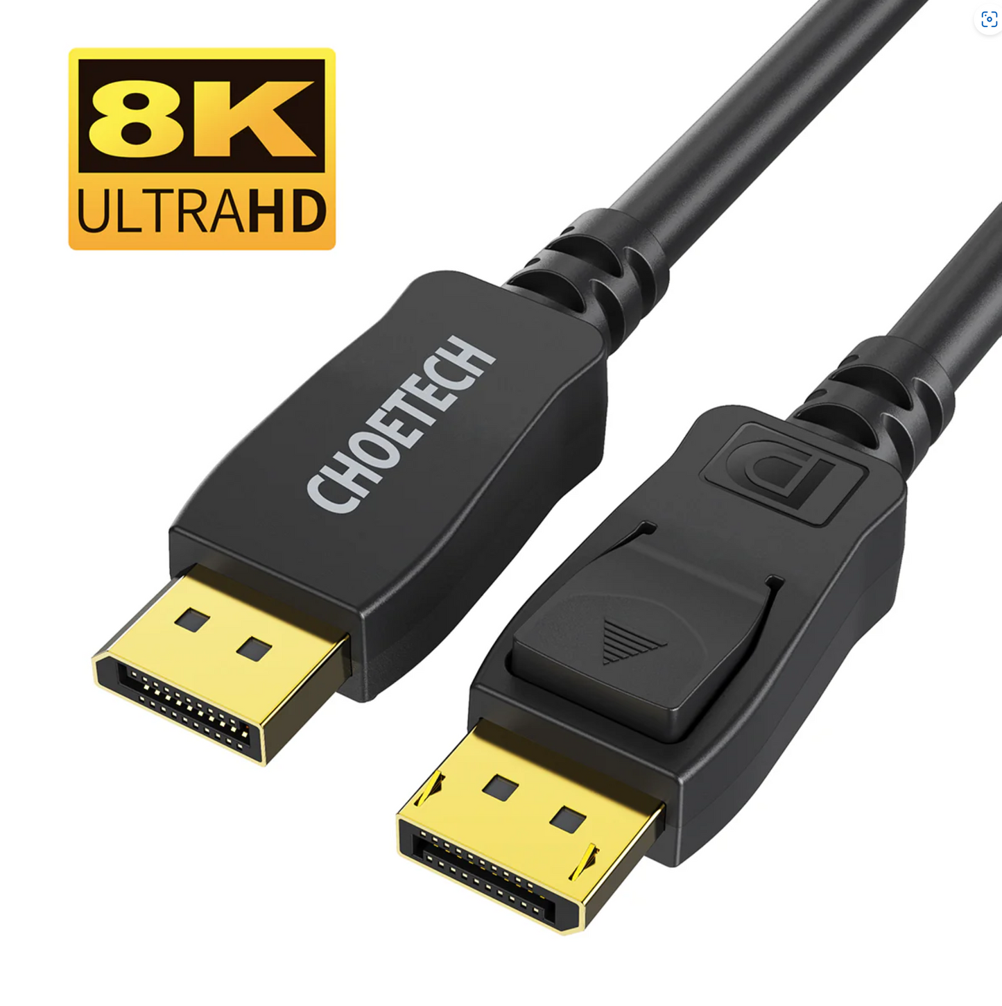 CHOETECH XDD01 8K DisplayPort Cable, Displayport to Displayport Cable 6.6ft/2M with 8K 60Hz Resolution