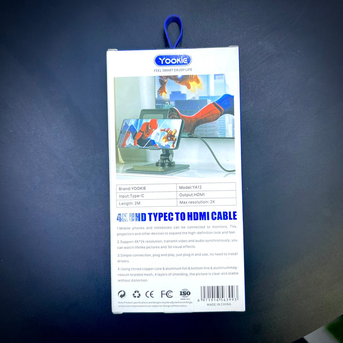 YOOKIE YA12 TypeC to HDMI Cable - 4K UHD