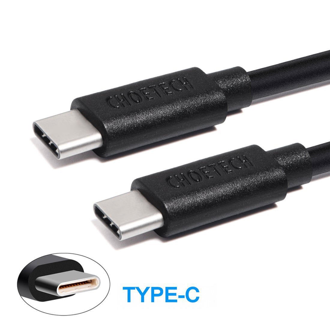 CHOETECH CC0003 USB-C to USB-C Cable 2M Black