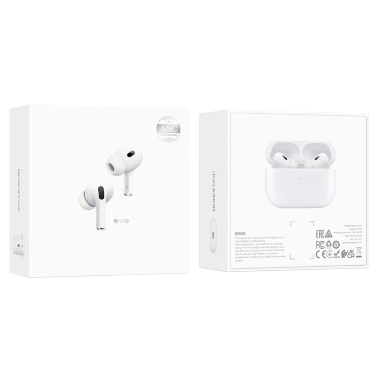 BOROFONE BW36 True Wireless ANC Noise Canceling Bluetooth Earphone (White)