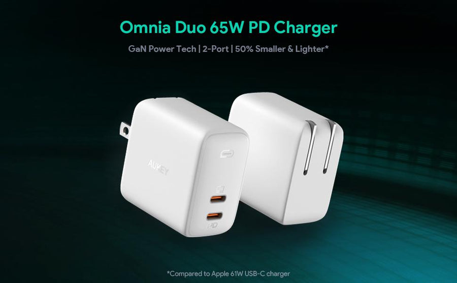 AUKEY PA-B4 Omnia Duo 65W Dual-Port PD Charger with Dynamic Detect