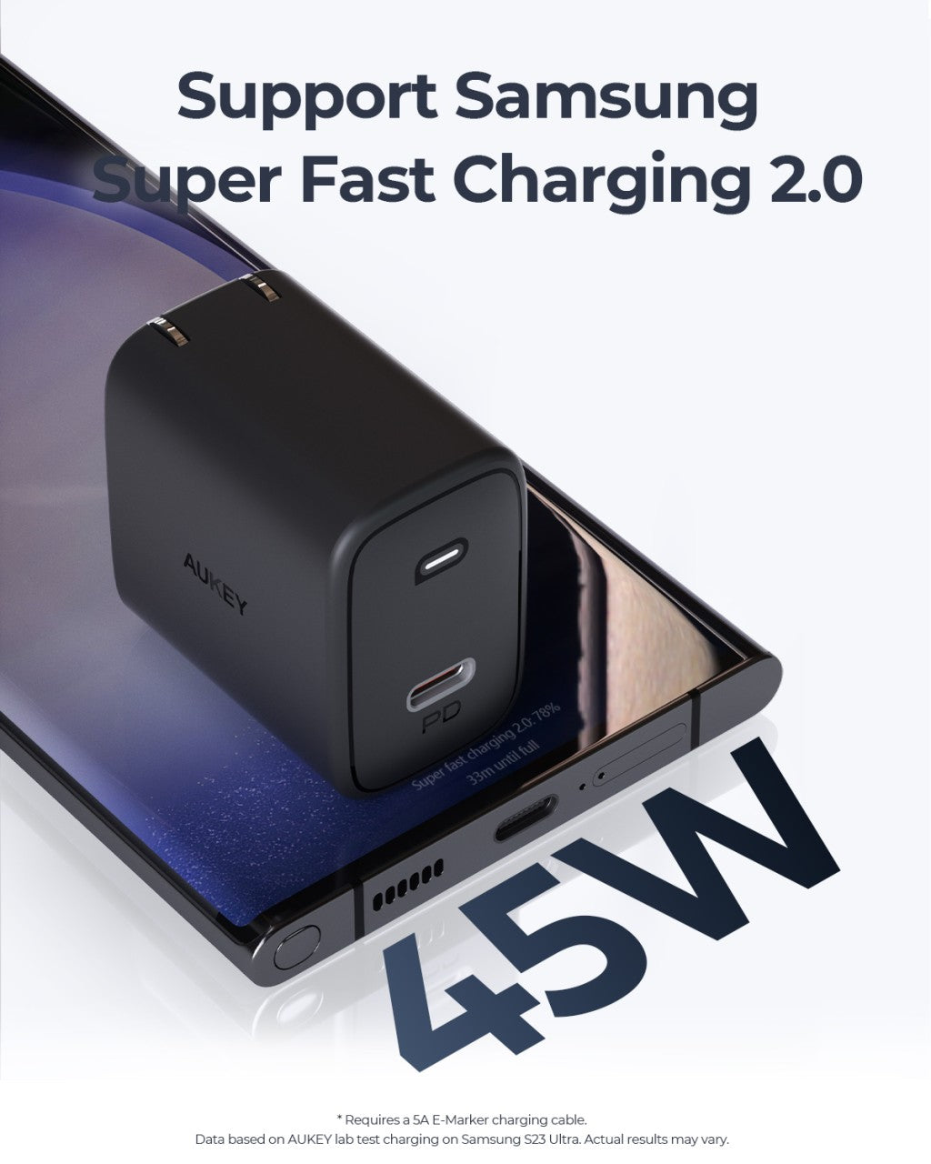 AUKEY PA-F4 Swift 45W PD Wall Charger Adapter with GaN Power Tech