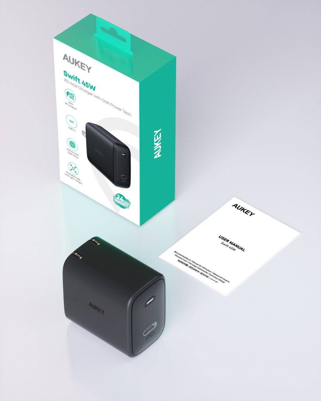 AUKEY PA-F4 Swift 45W PD Wall Charger Adapter with GaN Power Tech