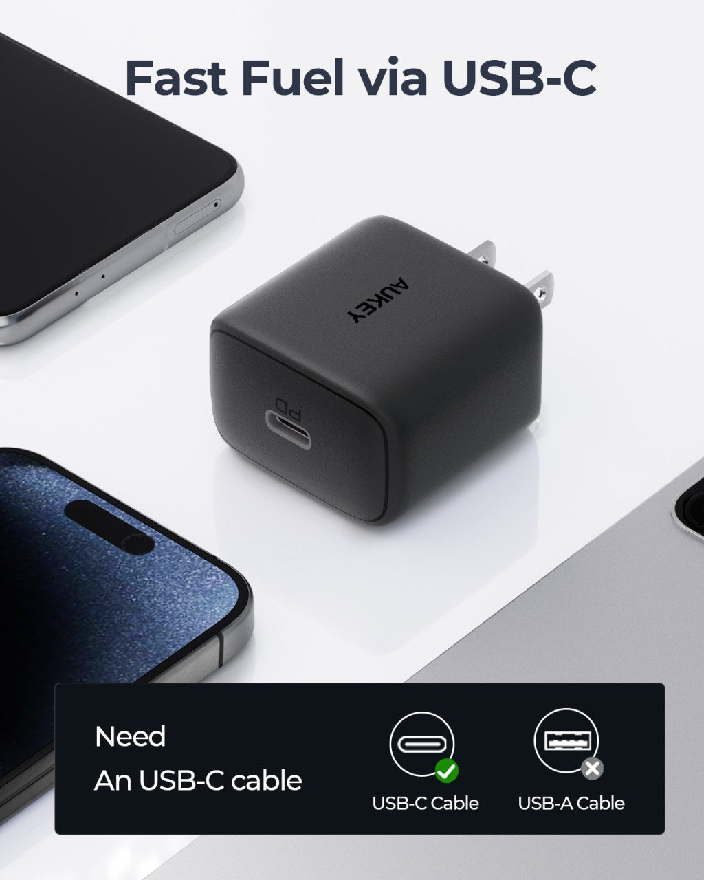 AUKEY PA-R1B 20W Power Delivery Minima Nano Wall Charger