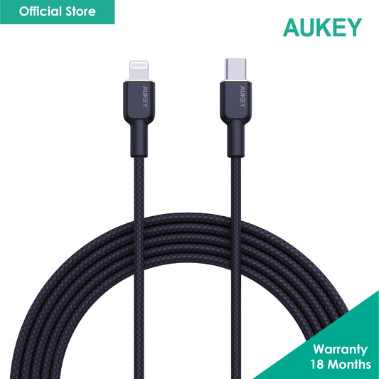 AUKEY CB-KCL1 Circlet CL Nylon Braided USB-C to Lightning Cable 1M