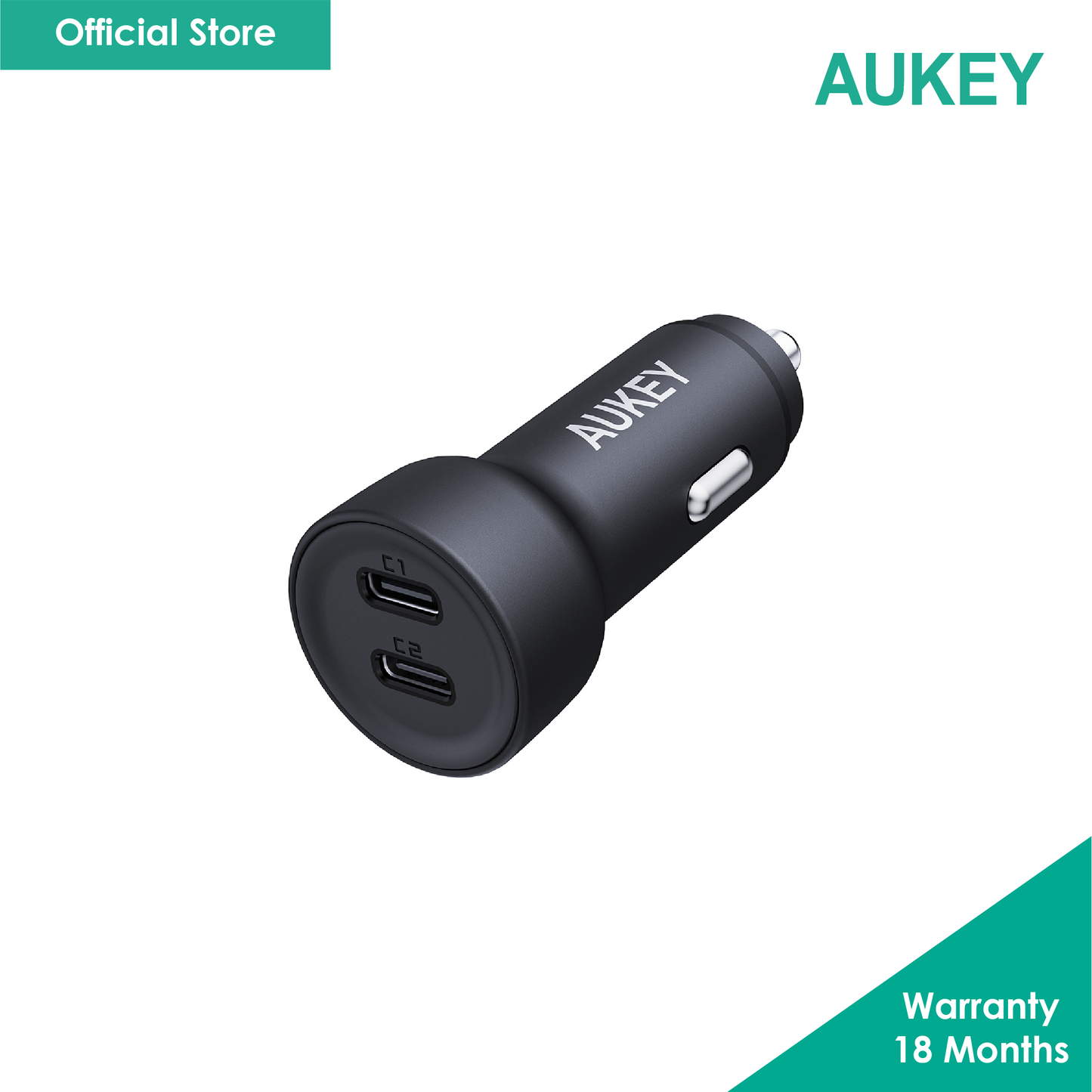 AUKEY CC-Y23 65W USB C PD Dual Port Car Charger