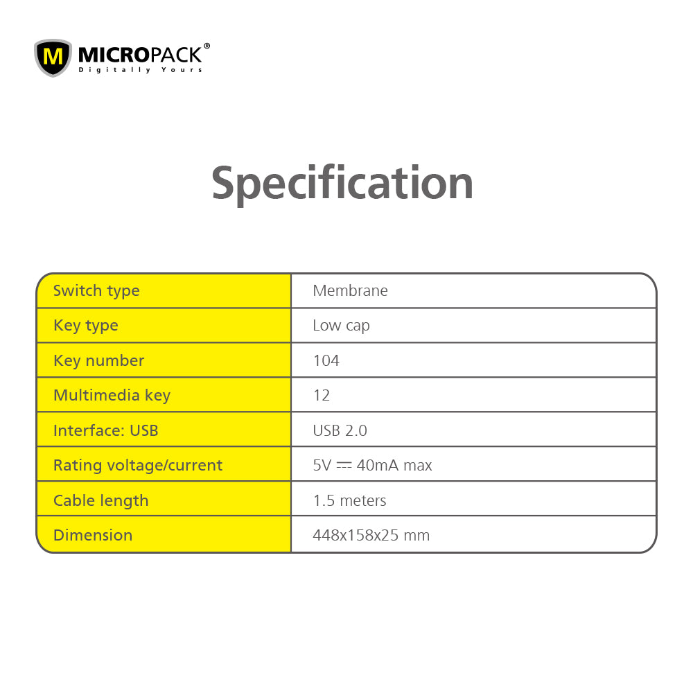 MICROPACK K-206 Classic Wired Keyboard