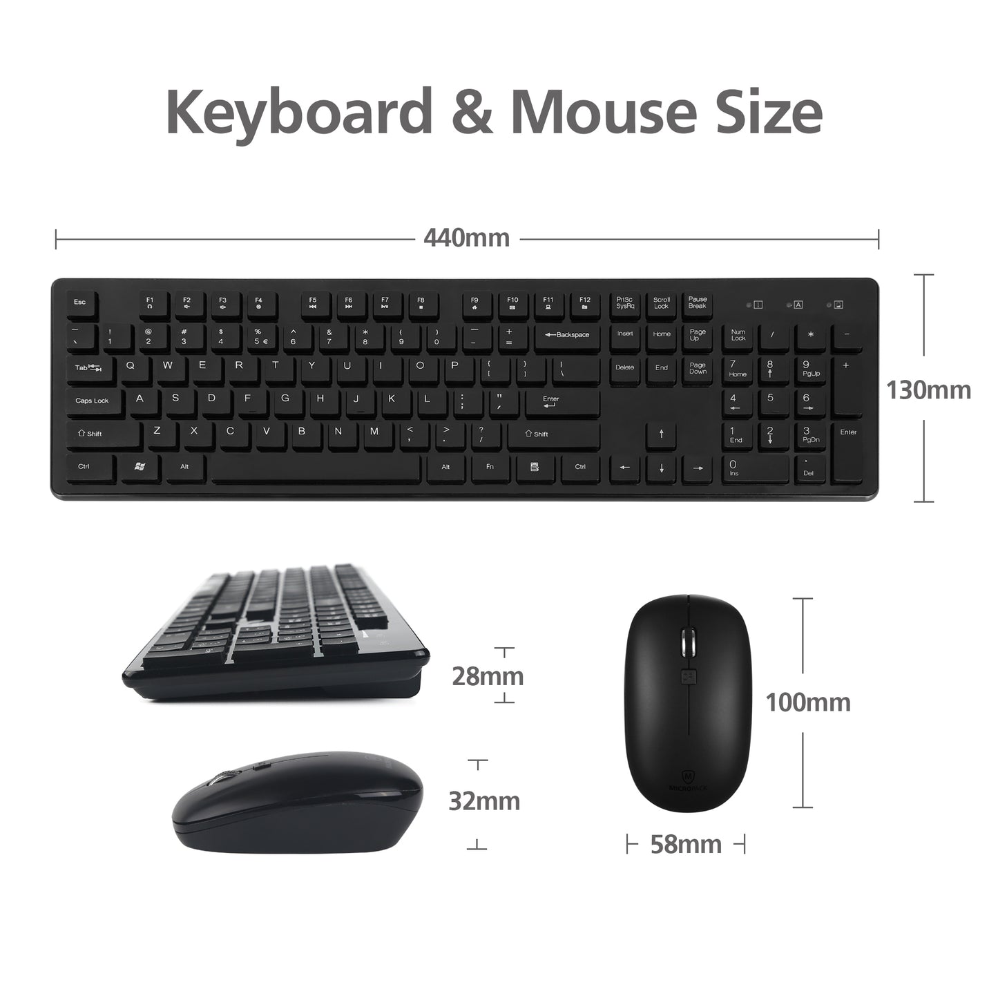 MICROPACK KM236W Wireless Mouse and Keyboard Combo