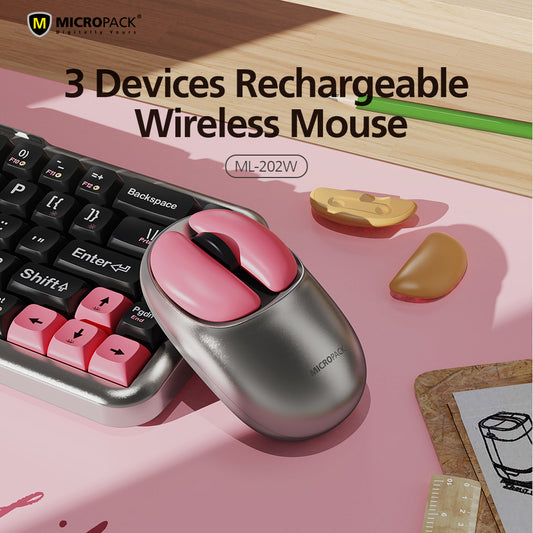 MICROPACK ML-202W Rechargeable 2.4GHz + Bluetooth Wireless Mouse