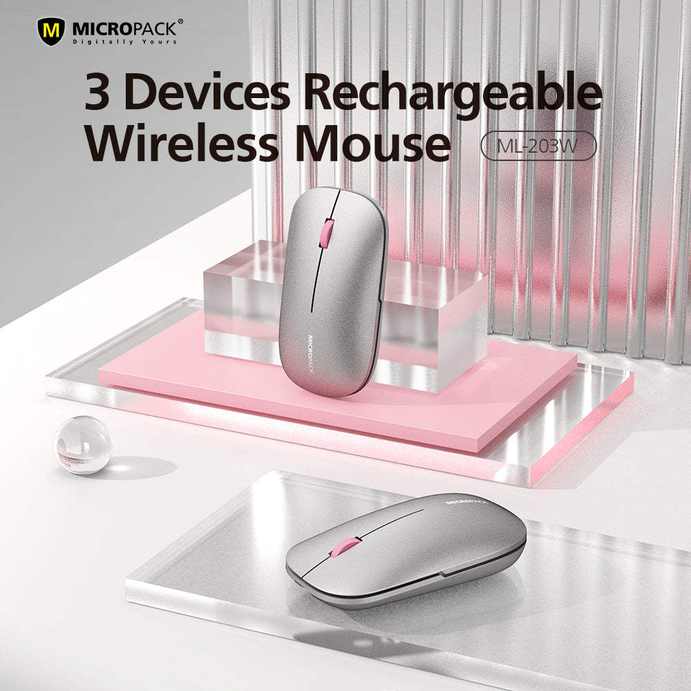 MICROPACK ML-203W Rechargeable 2.4G + Bluetooth Wireless Mouse