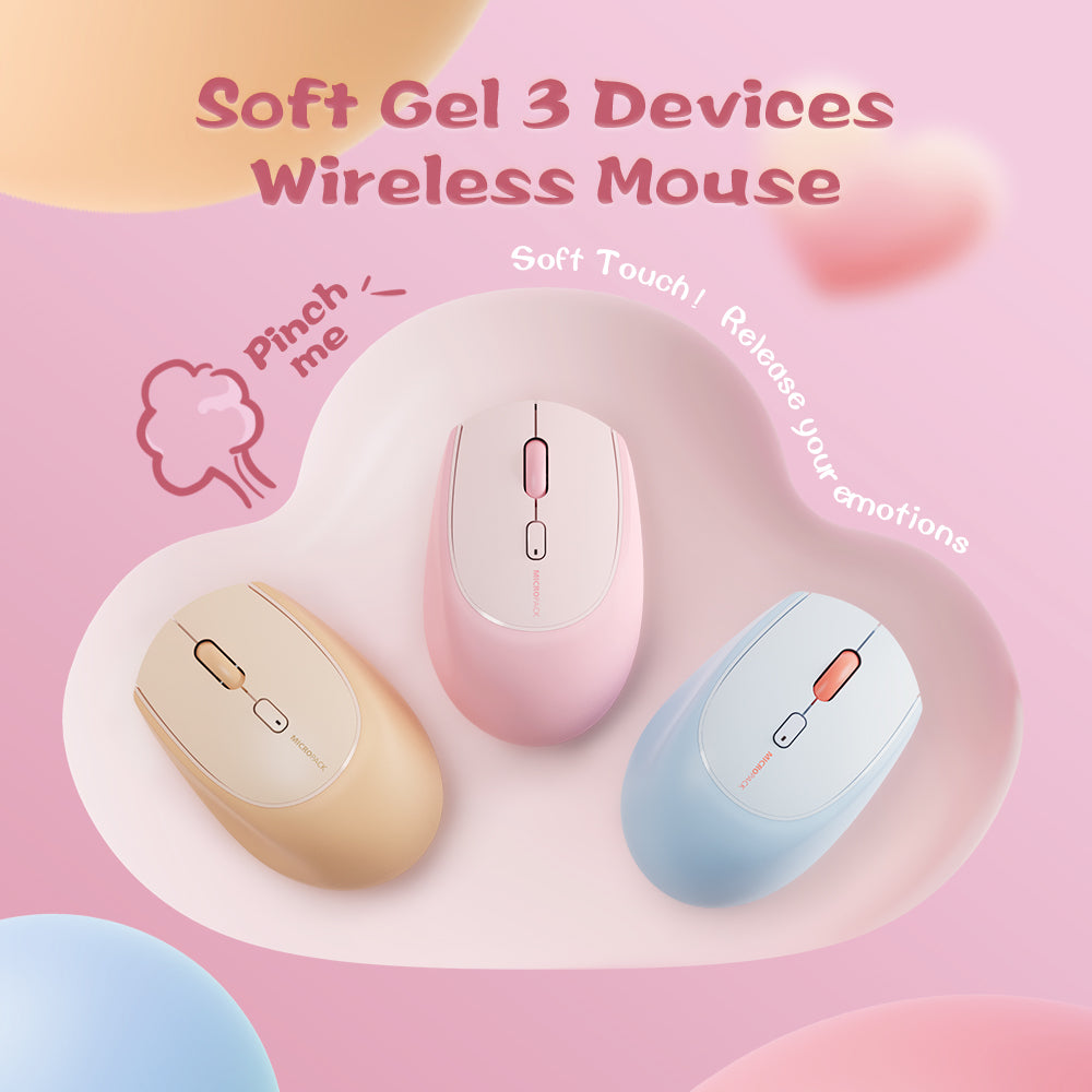 MICROPACK MS-201W 2.4G Bluetooth Dual Mode Soft Silicone Wireless Mouse