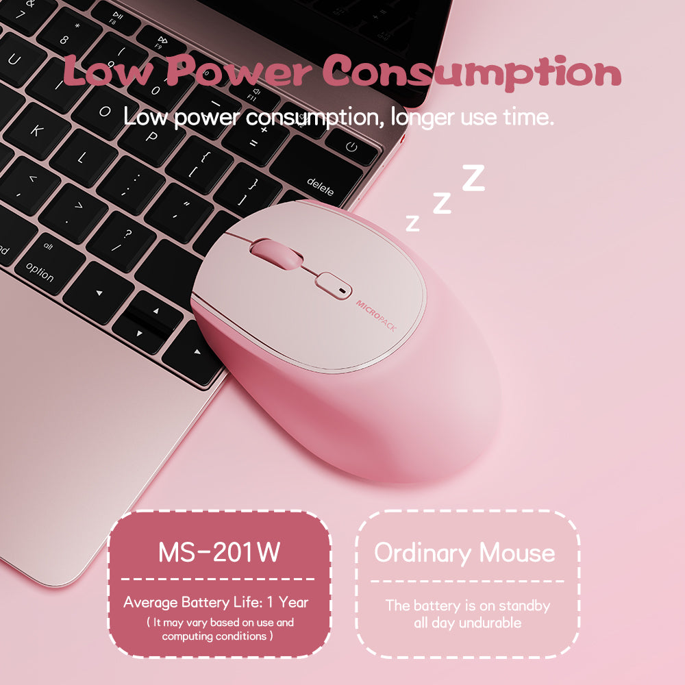 MICROPACK MS-201W 2.4G Bluetooth Dual Mode Soft Silicone Wireless Mouse