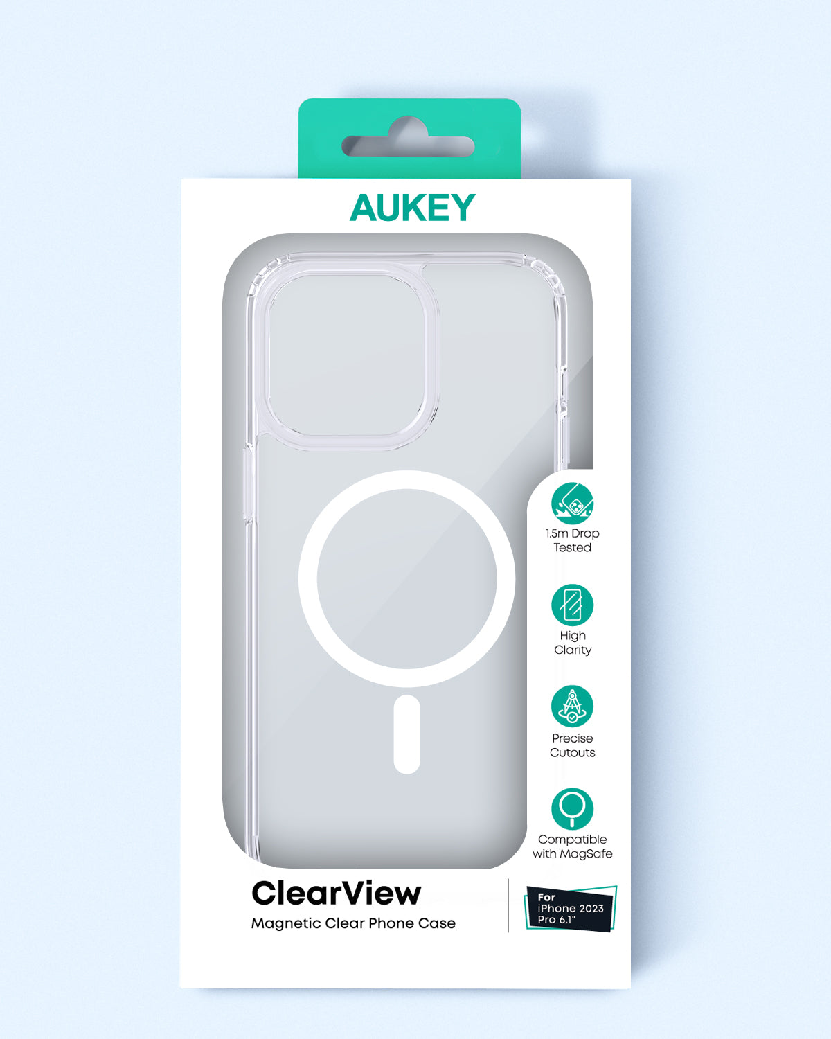 AUKEY PC-TM10 iPhone 15 Pro/15Pro Max Magnetic Clear Case