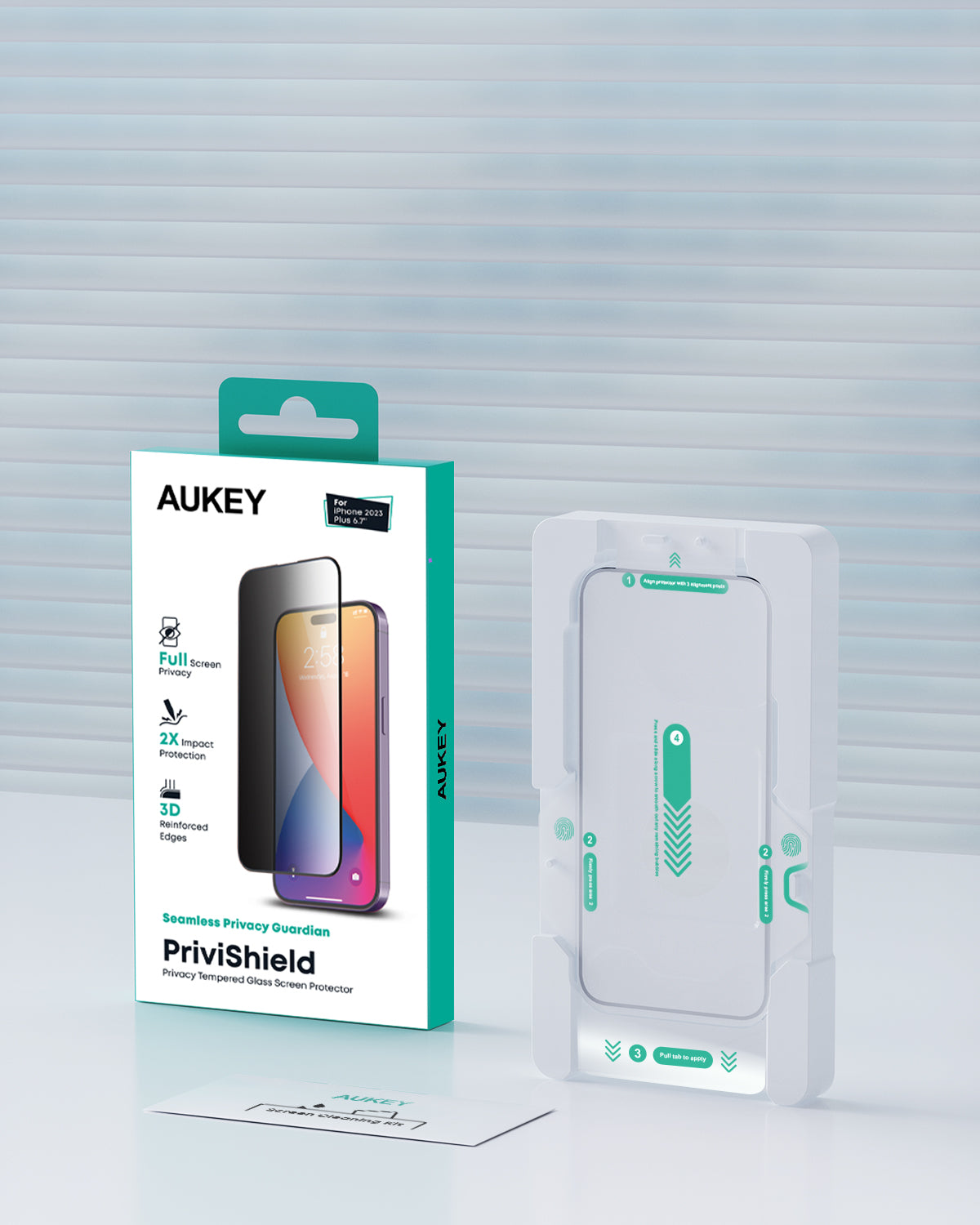 AUKEY SP-YS10 iPhone 15 Series PriviShield Privacy Tempered Glass 1pc Pack