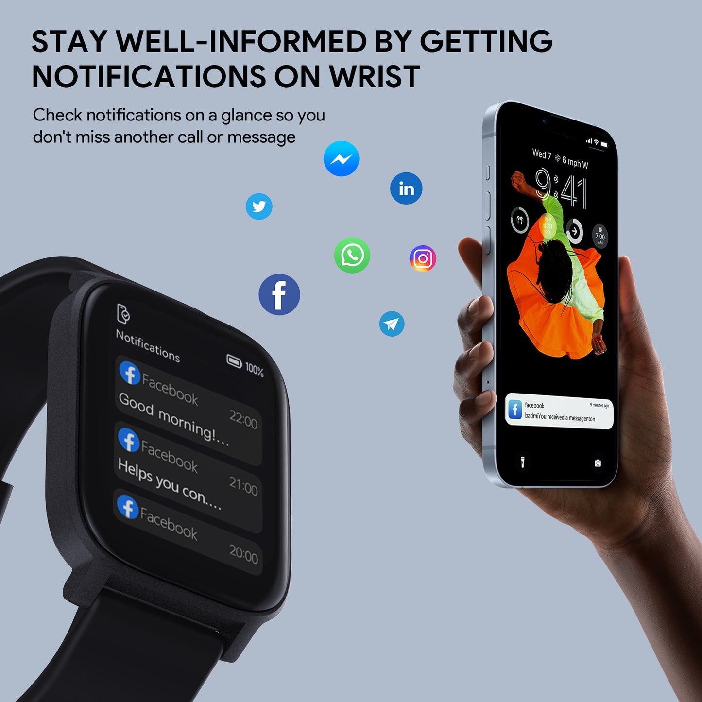 AUKEY SW-1S Smartwatch Fitness Tracker with 10 Sport modes tracking