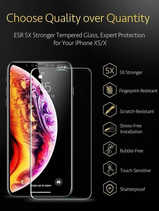 ESR 10KG Tempered Glass Screen Protector for iPhone XS or X - Clear