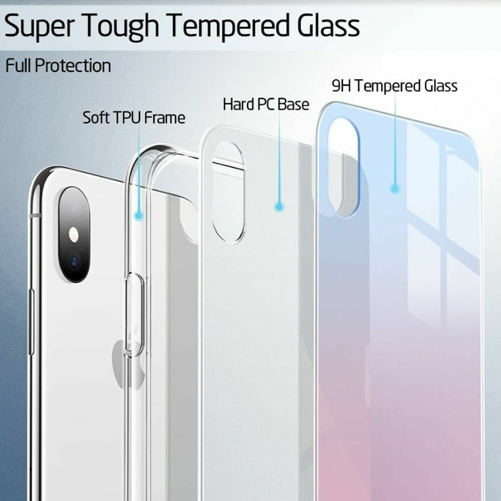 ESR Mimic Tempered Glass Case for iPhone XS Max Red Blue 9H Back Cover