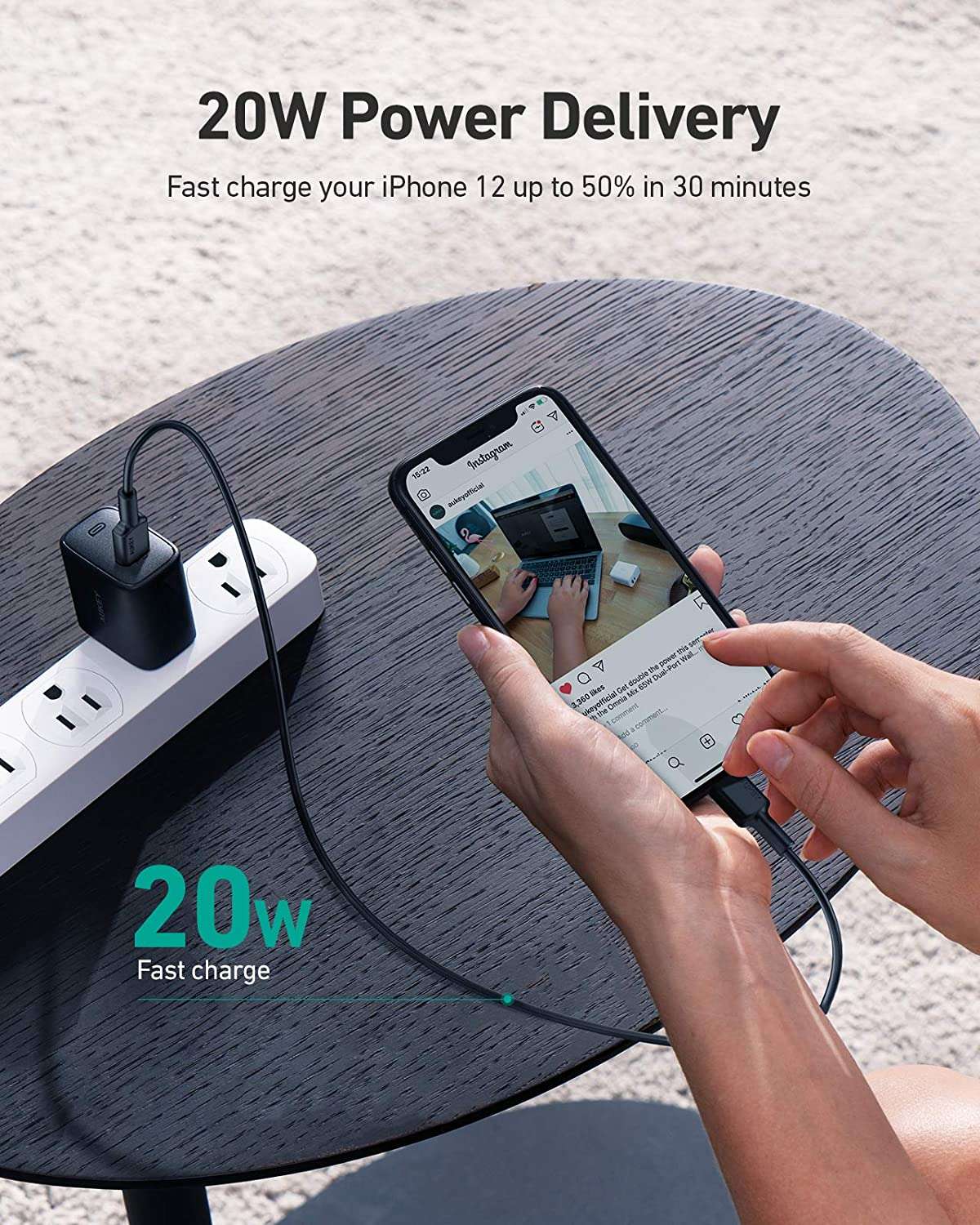 AUKEY PA-F1S Swift 20W USB C Charger Power Delivery 3.0