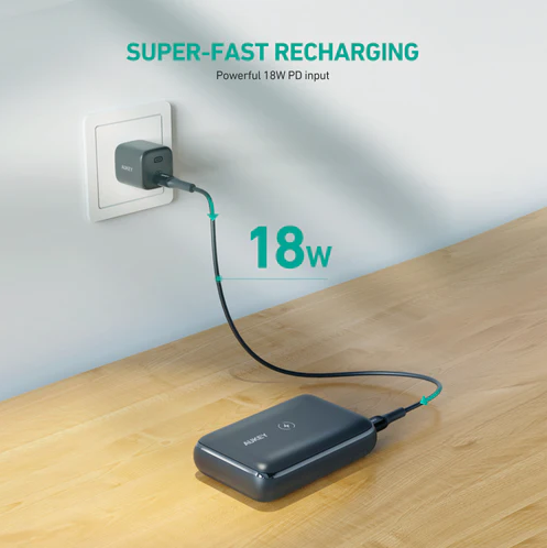 AUKEY PB-WL01S 10000mAh Basix Pro Mini Wireless Charging Power Bank