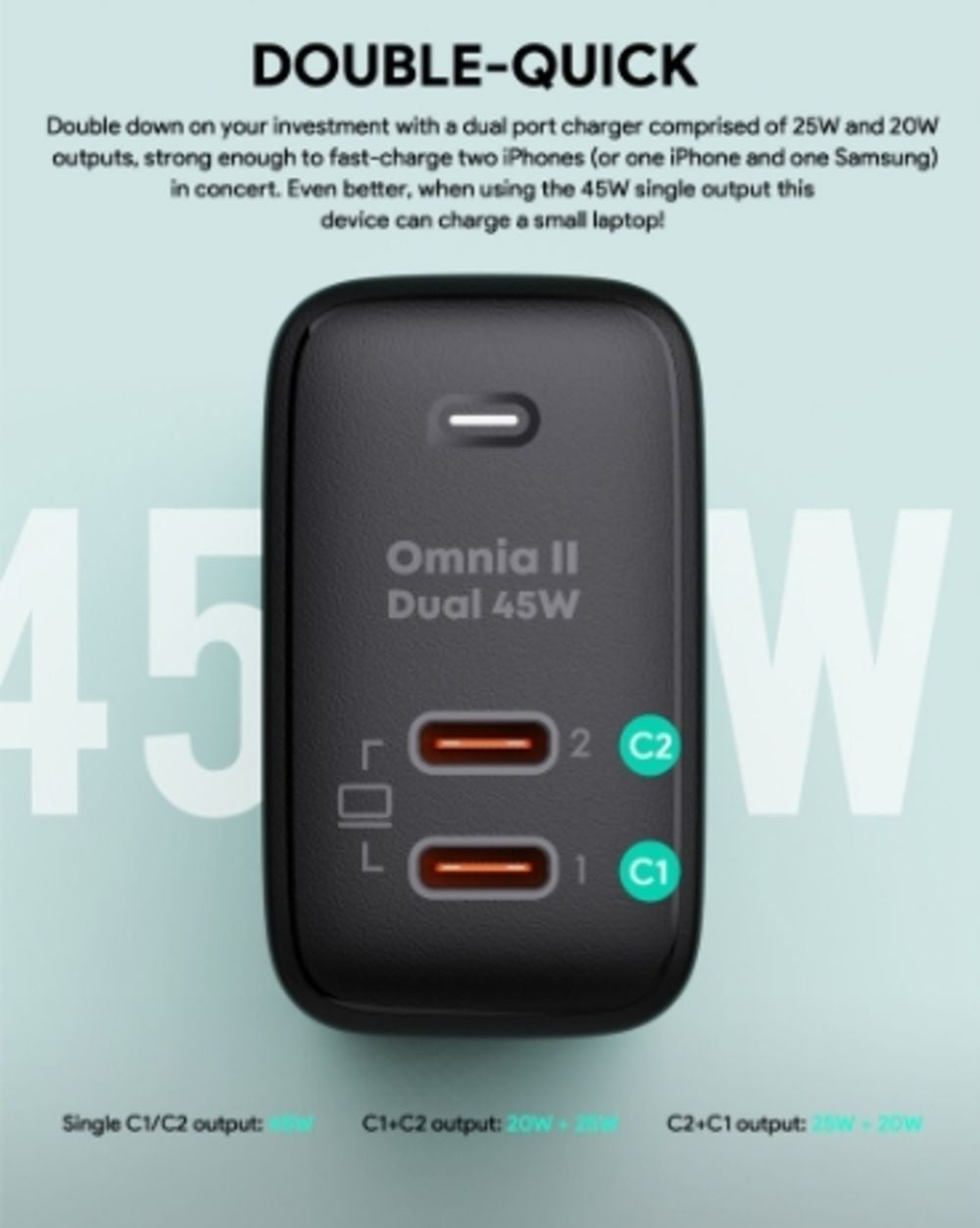 AUKEY PA-B4T Omnia II Duo 45w PD Wall Charger