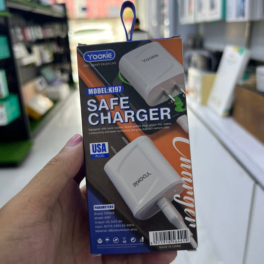 YOOKIE KI97 TYPE-C SAFE CHARGER WITH CHARGING CABLE