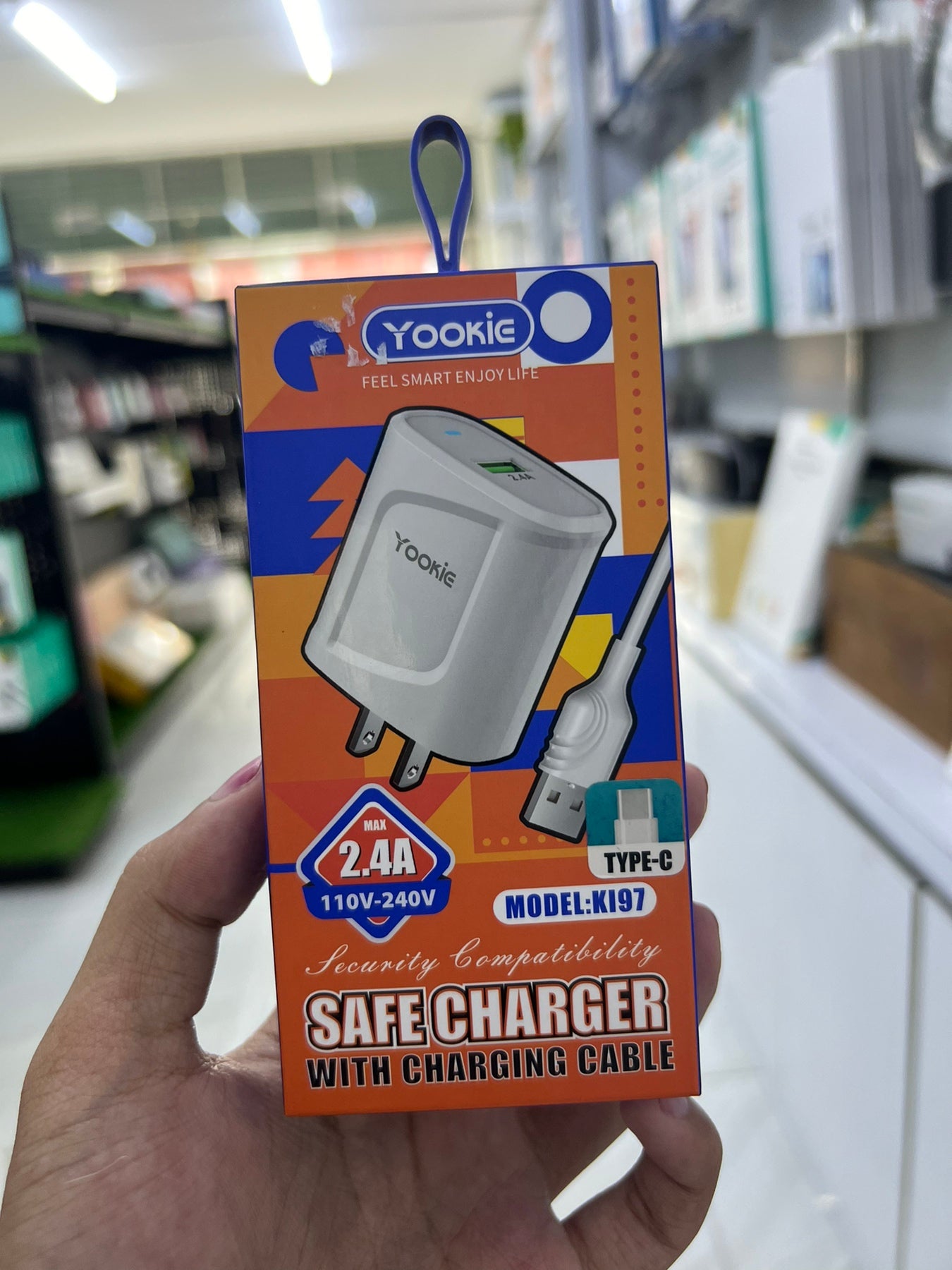 YOOKIE KI97 TYPE-C SAFE CHARGER WITH CHARGING CABLE